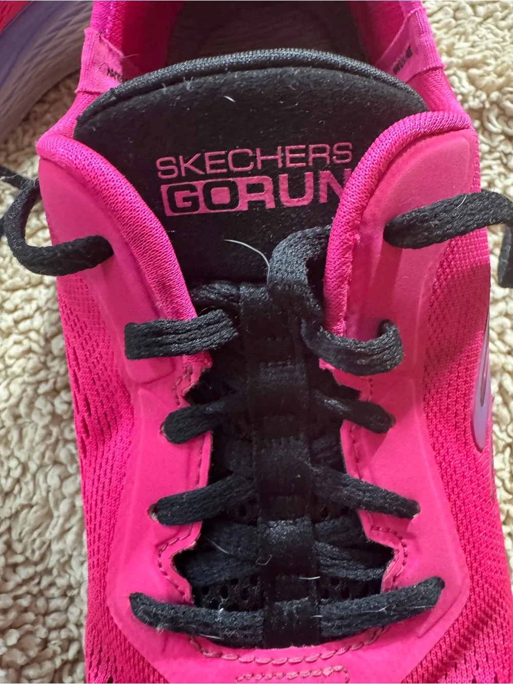 Skechers Women’s Hot Pink Athletic Slip-On Max Cushion Shoe with Purple Accents